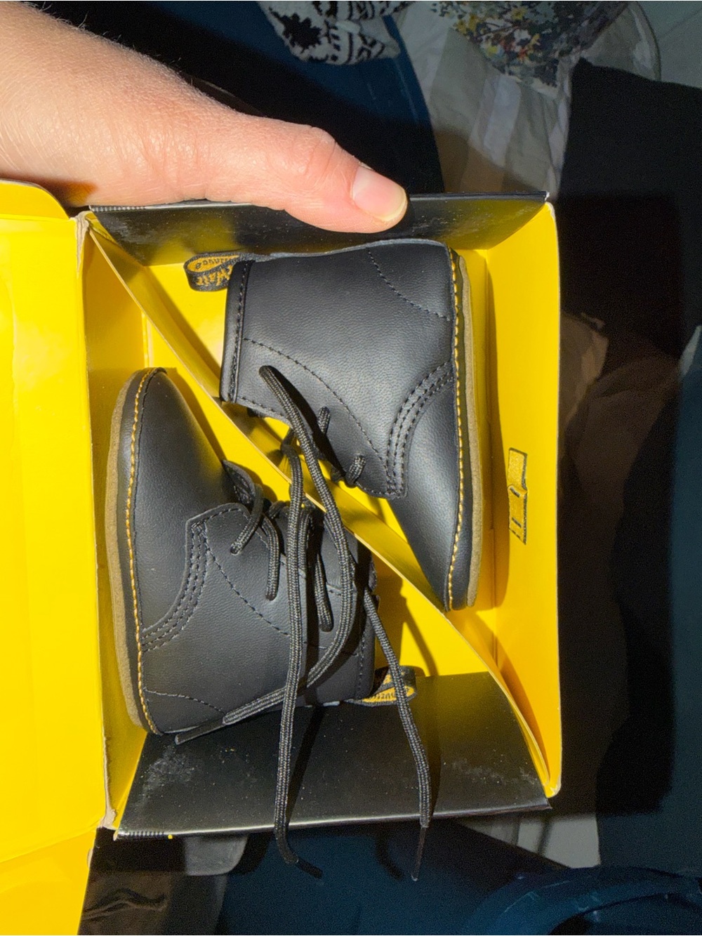 Dr Marten BabyKids Black Lace-Up Ankle Boots